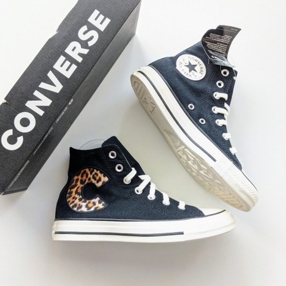 Converse Shoes - Converse Chuck Taylor All Star Hi Black Egret Animal Print Women's 6.5